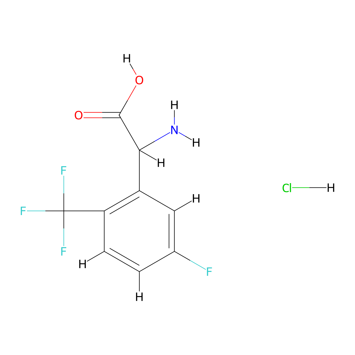2-Amino-2-[5-fluoro-2-(trifluoromethyl)phenyl]acetic acid;hydrochloride molecular structure, CAS 2995272-50-7