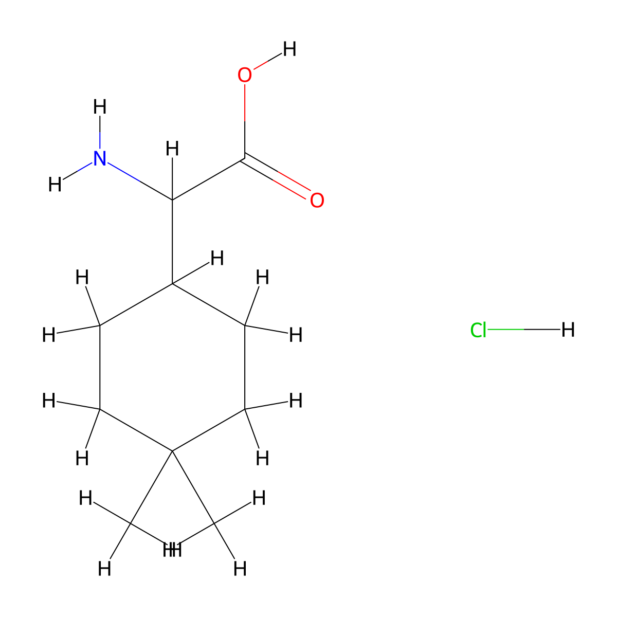 2-Amino-2-(4,4-dimethylcyclohexyl)acetic acid hydrochloride molecular structure, CAS 2995272-52-9