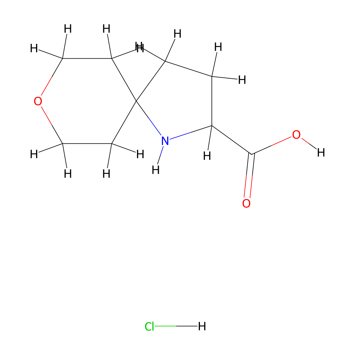 8-Oxa-1-azaspiro[4.5]decane-2-carboxylic acid hydrochloride molecular structure, CAS 2995272-55-2