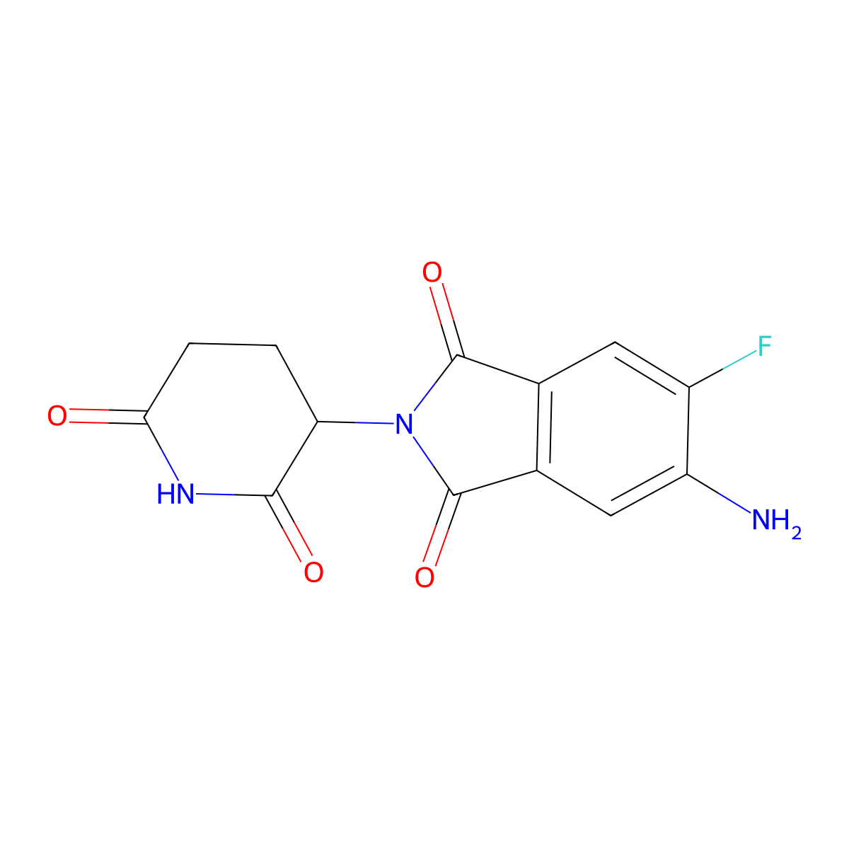 5-amino-2-(2,6-dioxopiperidin-3-yl)-6-fluoro-2,3-dihydro-1H-isoindole-1,3-dione molecular structure, CAS 2995272-75-6