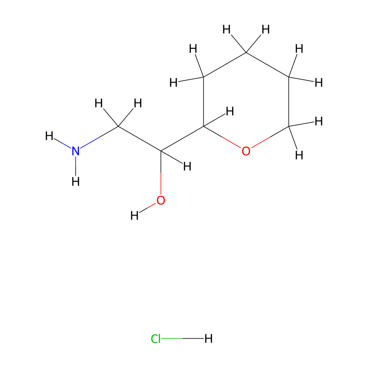 2-Amino-1-(oxan-2-yl)ethan-1-ol hydrochloride molecular structure, CAS 2995272-80-3