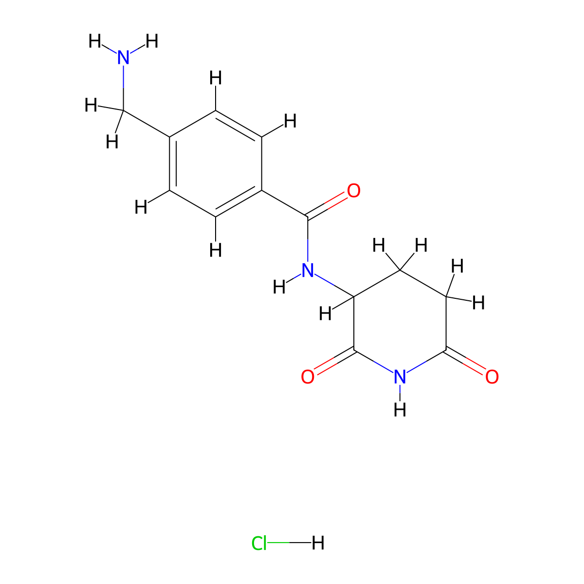 4-(aminomethyl)-N-(2,6-dioxopiperidin-3-yl)benzamide hydrochloride molecular structure, CAS 2995272-83-6
