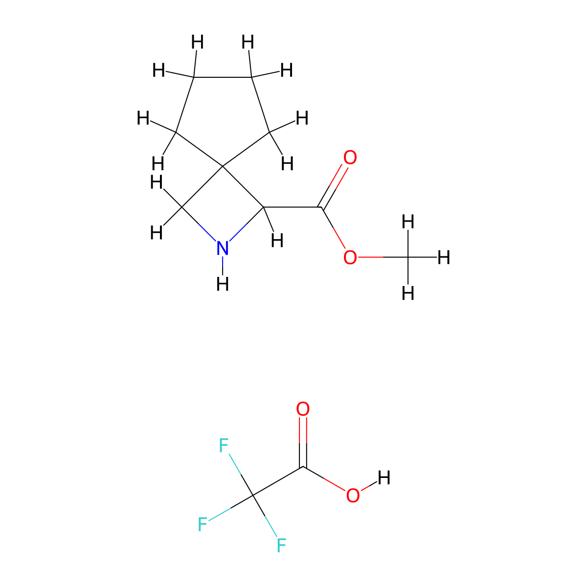 Methyl 2-azaspiro[3.4]octane-1-carboxylate, trifluoroacetic acid molecular structure, CAS 2995272-89-2