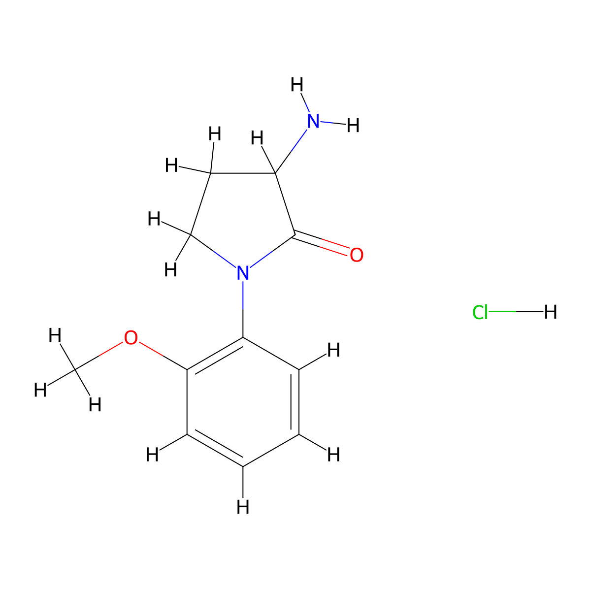 3-Amino-1-(2-methoxyphenyl)pyrrolidin-2-one hydrochloride molecular structure, CAS 2995272-90-5
