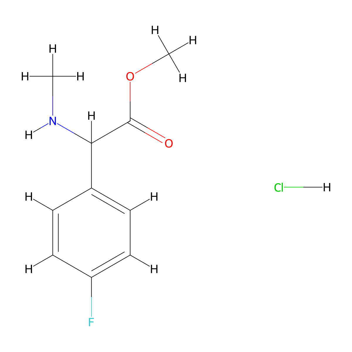 Methyl 2-(4-fluorophenyl)-2-(methylamino)acetate hydrochloride molecular structure, CAS 2995272-91-6