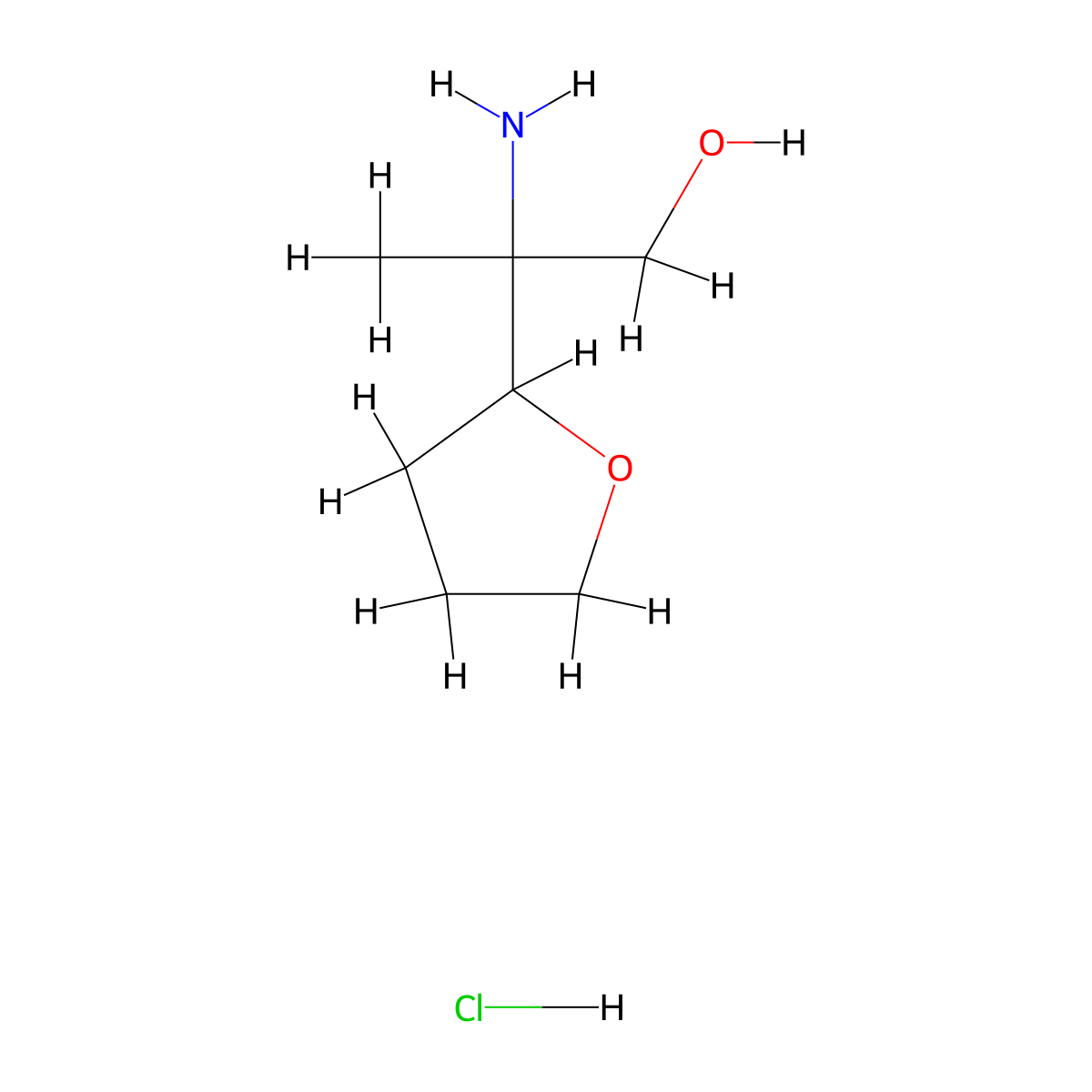 2-Amino-2-(oxolan-2-yl)propan-1-ol hydrochloride molecular structure, CAS 2995272-95-0