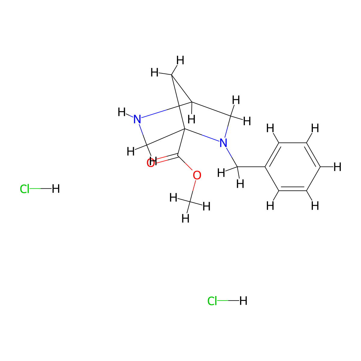 Methyl 2-benzyl-2,5-diazabicyclo[2.2.1]heptane-1-carboxylate dihydrochloride molecular structure, CAS 2995272-98-3