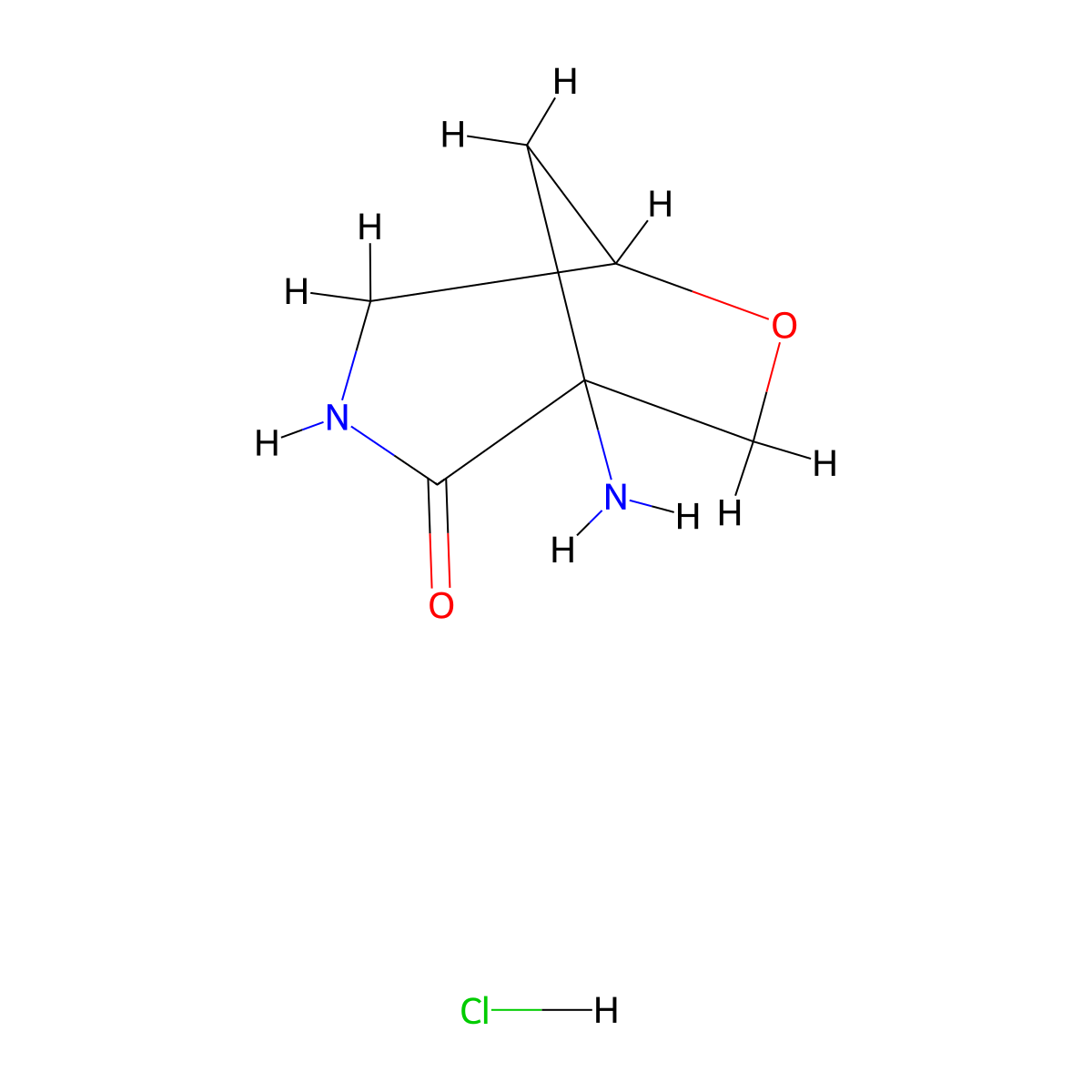 1-Amino-6-oxa-3-azabicyclo[3.2.1]octan-2-one hydrochloride molecular structure, CAS 2995273-00-0
