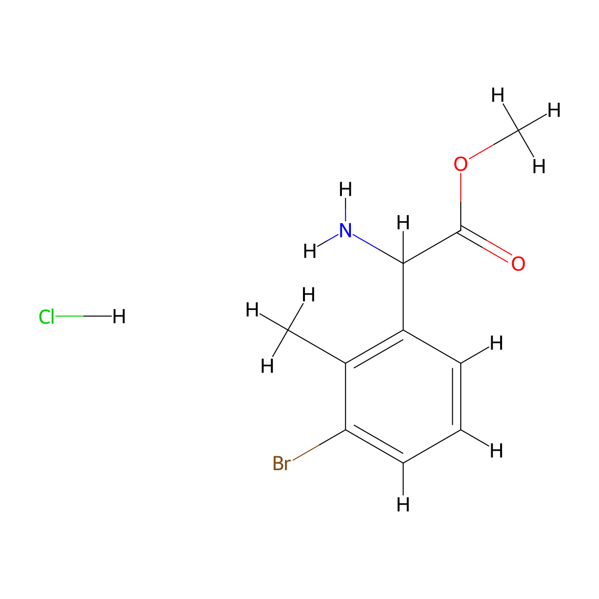 Methyl 2-amino-2-(3-bromo-2-methylphenyl)acetate hydrochloride molecular structure, CAS 2995273-05-5