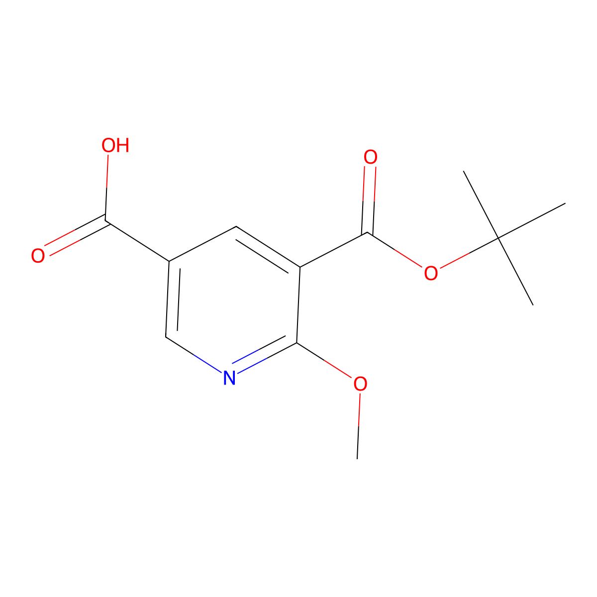 5-[(Tert-butoxy)carbonyl]-6-methoxypyridine-3-carboxylic acid molecular structure, CAS 2995273-15-7