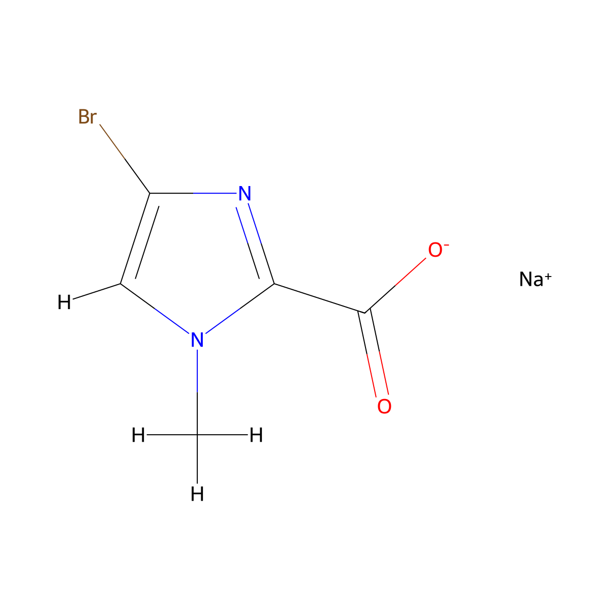 Sodium 4-bromo-1-methylimidazole-2-carboxylate molecular structure, CAS 2995273-18-0