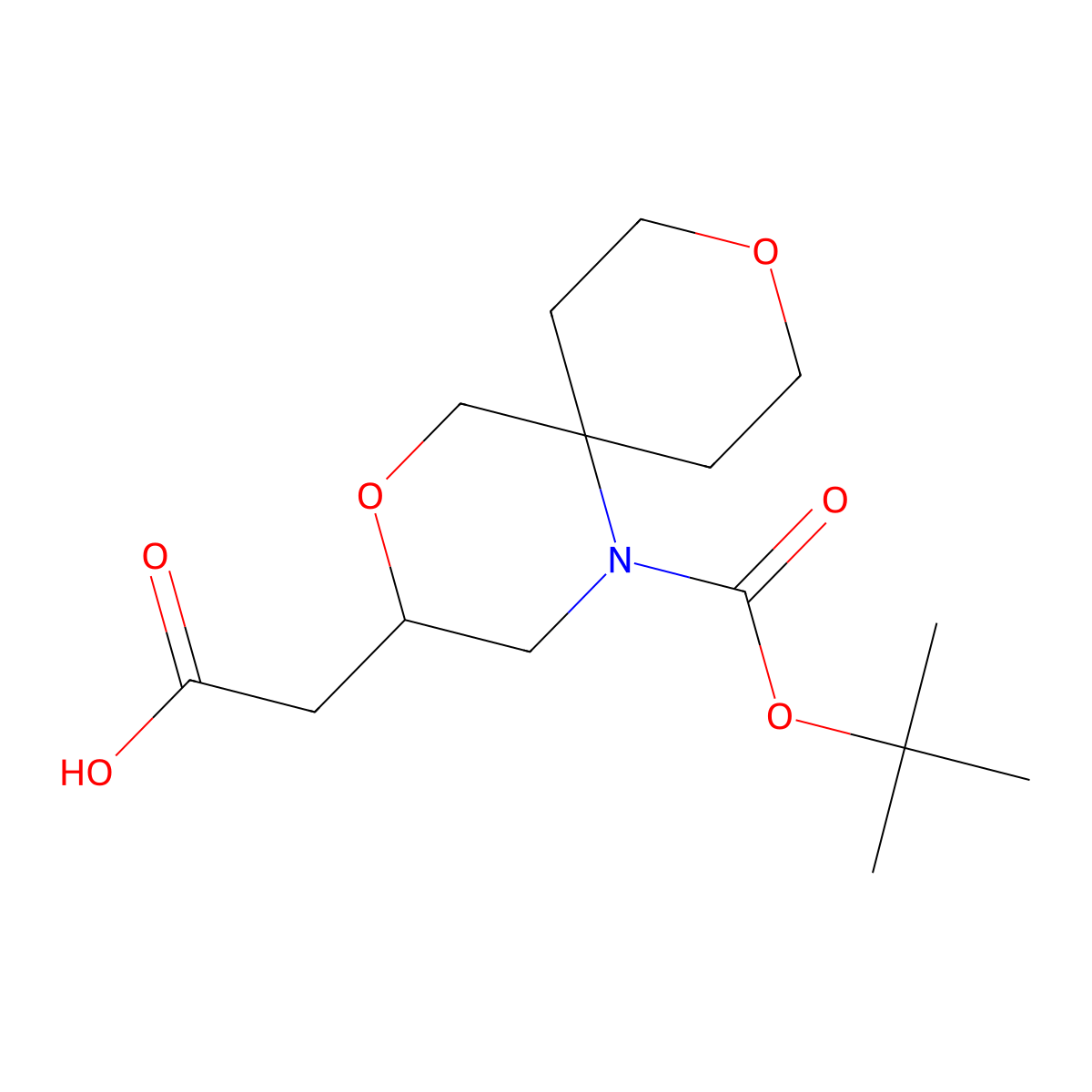 2-{1-[(Tert-butoxy)carbonyl]-4,9-dioxa-1-azaspiro[5.5]undecan-3-yl}acetic acid molecular structure, CAS 2995273-31-7