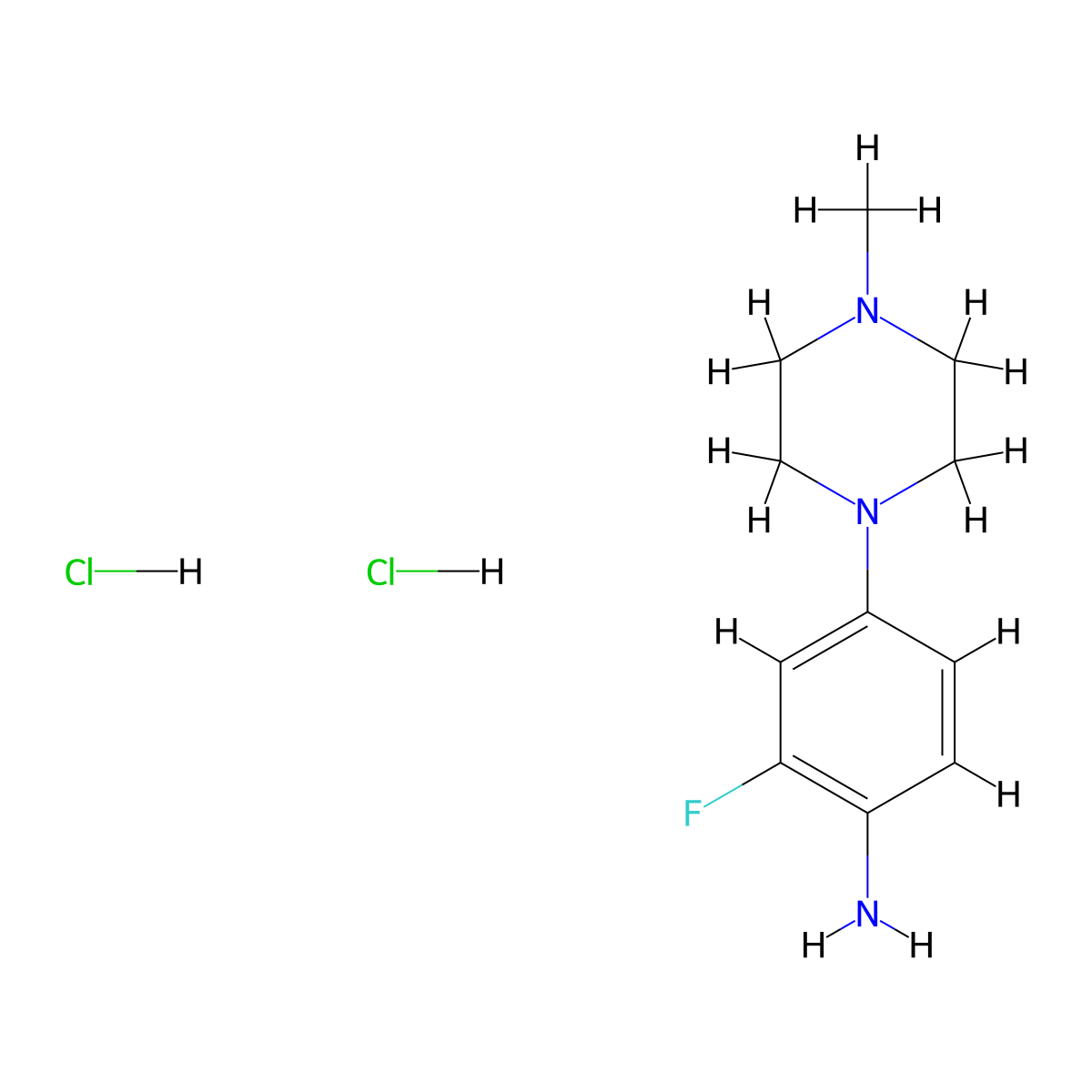 2-Fluoro-4-(4-methylpiperazin-1-yl)aniline Dihydrochloride molecular structure, CAS 2995273-54-4