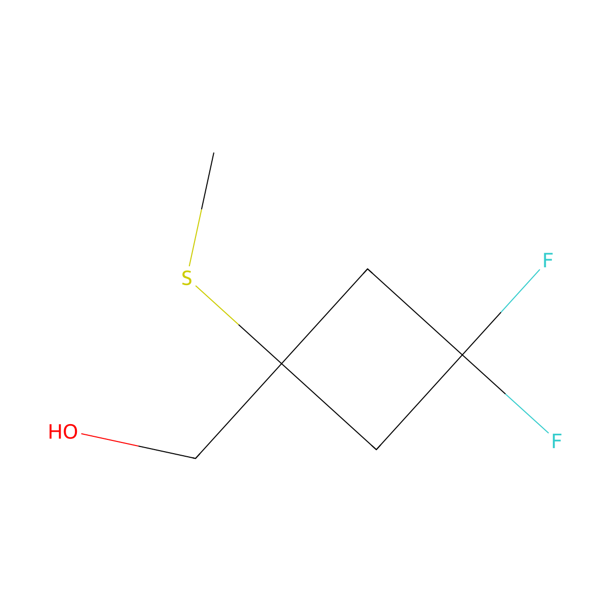 [3,3-Difluoro-1-(methylsulfanyl)cyclobutyl]methanol molecular structure, CAS 2995273-62-4