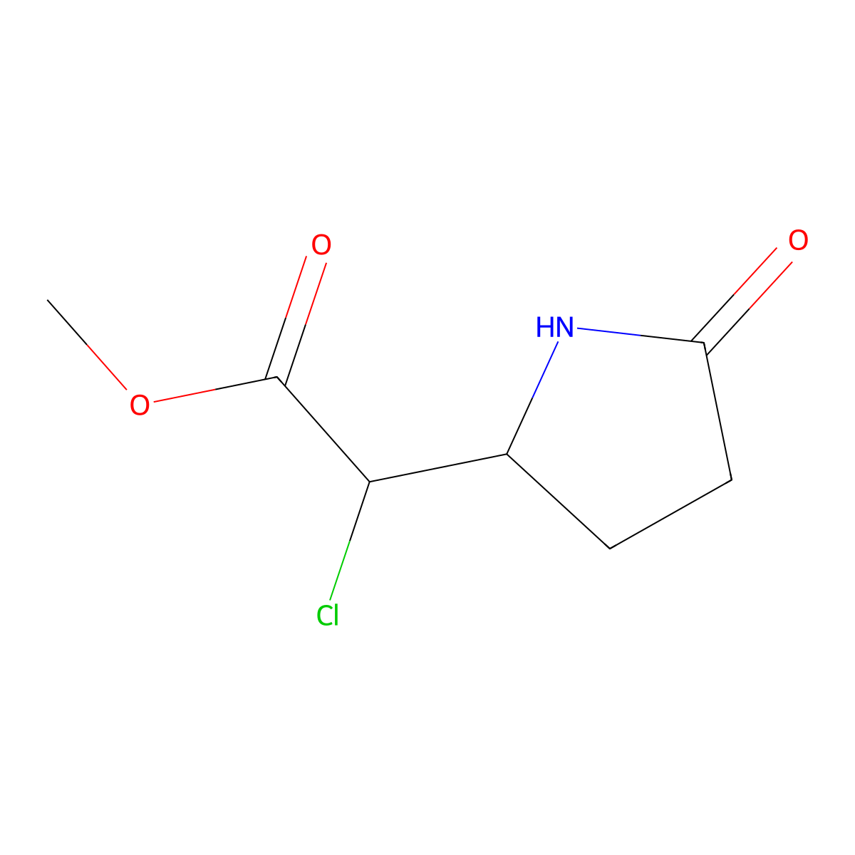 Methyl 2-chloro-2-(5-oxopyrrolidin-2-yl)acetate molecular structure, CAS 2995273-71-5