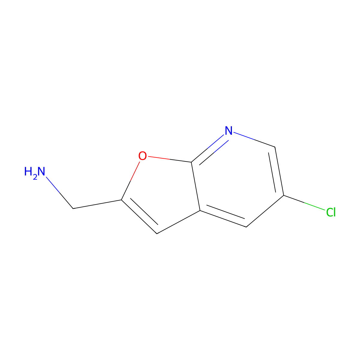 1-{5-Chlorofuro[2,3-b]pyridin-2-yl}methanamine molecular structure, CAS 2995273-77-1