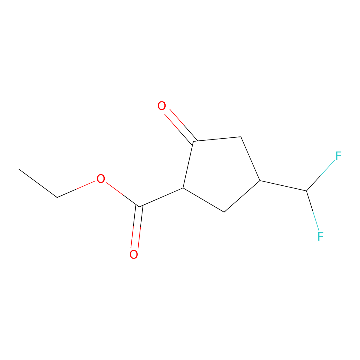 Ethyl 4-(difluoromethyl)-2-oxocyclopentane-1-carboxylate molecular structure, CAS 2995273-80-6