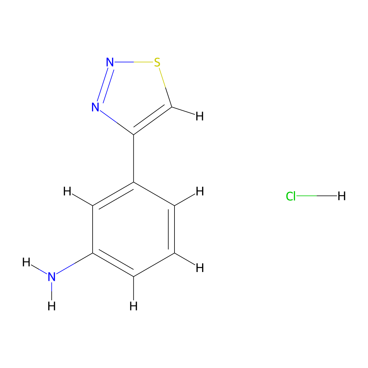3-(1,2,3-Thiadiazol-4-yl)aniline hydrochloride molecular structure, CAS 2995273-88-4