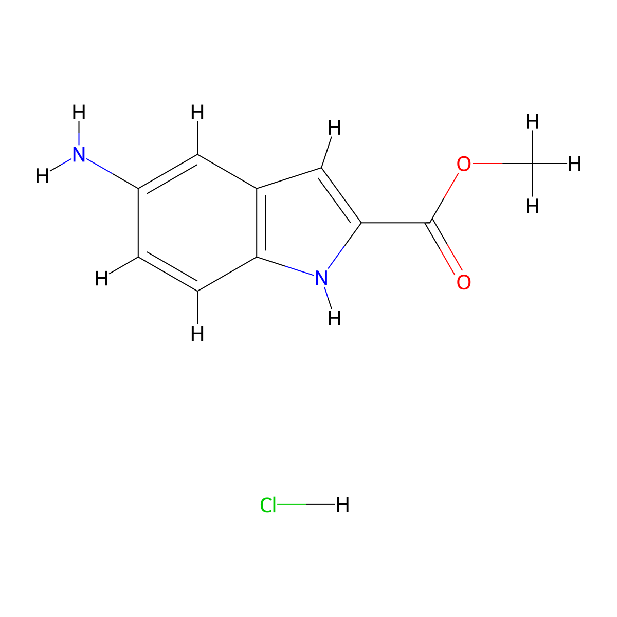 Methyl 5-Amino-1H-indole-2-carboxylate Hydrochloride molecular structure, CAS 2995273-94-2