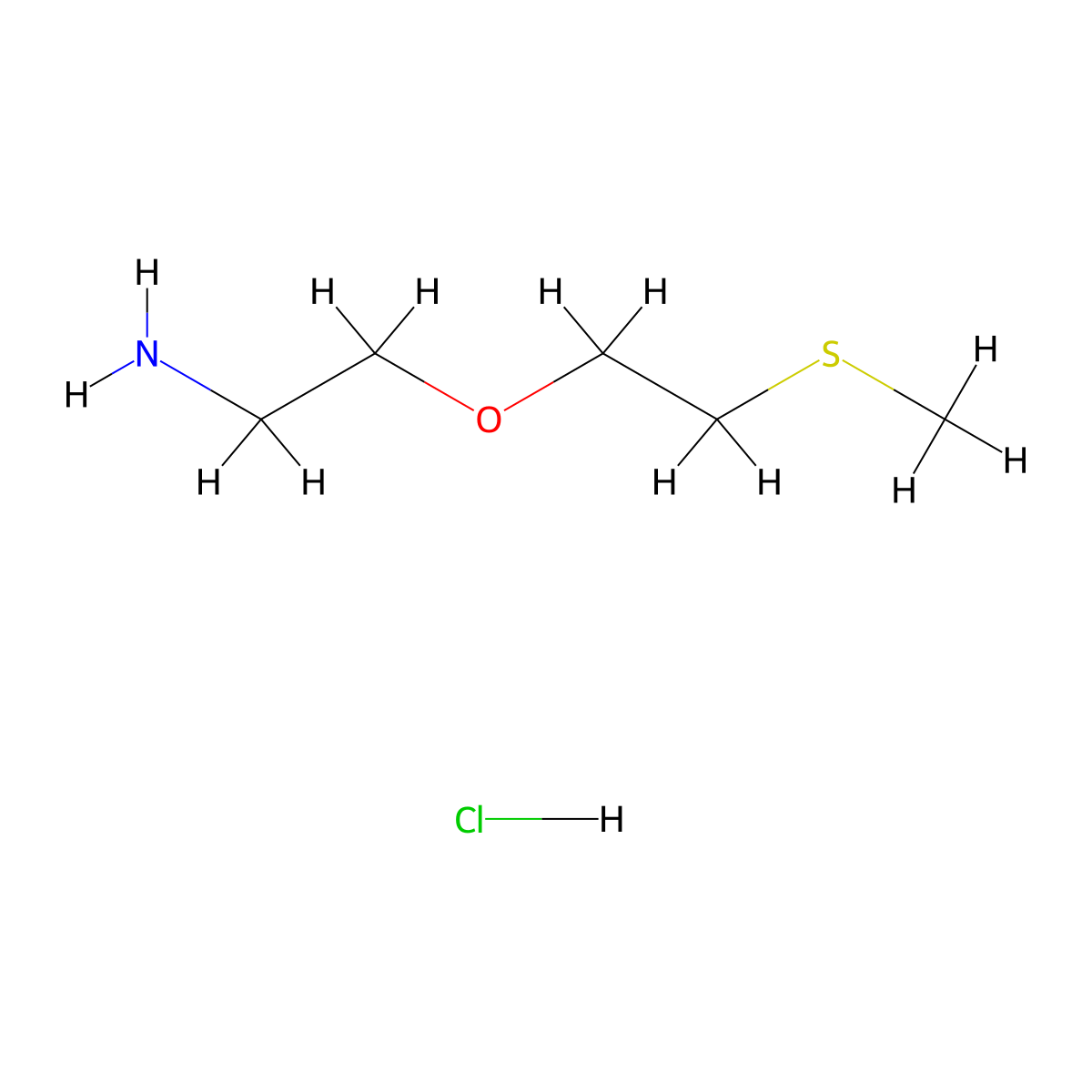2-[2-(Methylsulfanyl)ethoxy]ethan-1-amine hydrochloride molecular structure, CAS 2995273-98-6