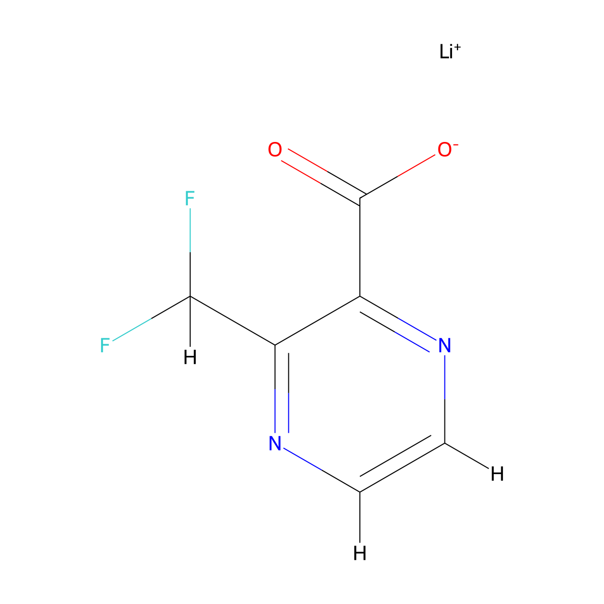 Lithium(1+) 3-(difluoromethyl)pyrazine-2-carboxylate molecular structure, CAS 2995274-07-0