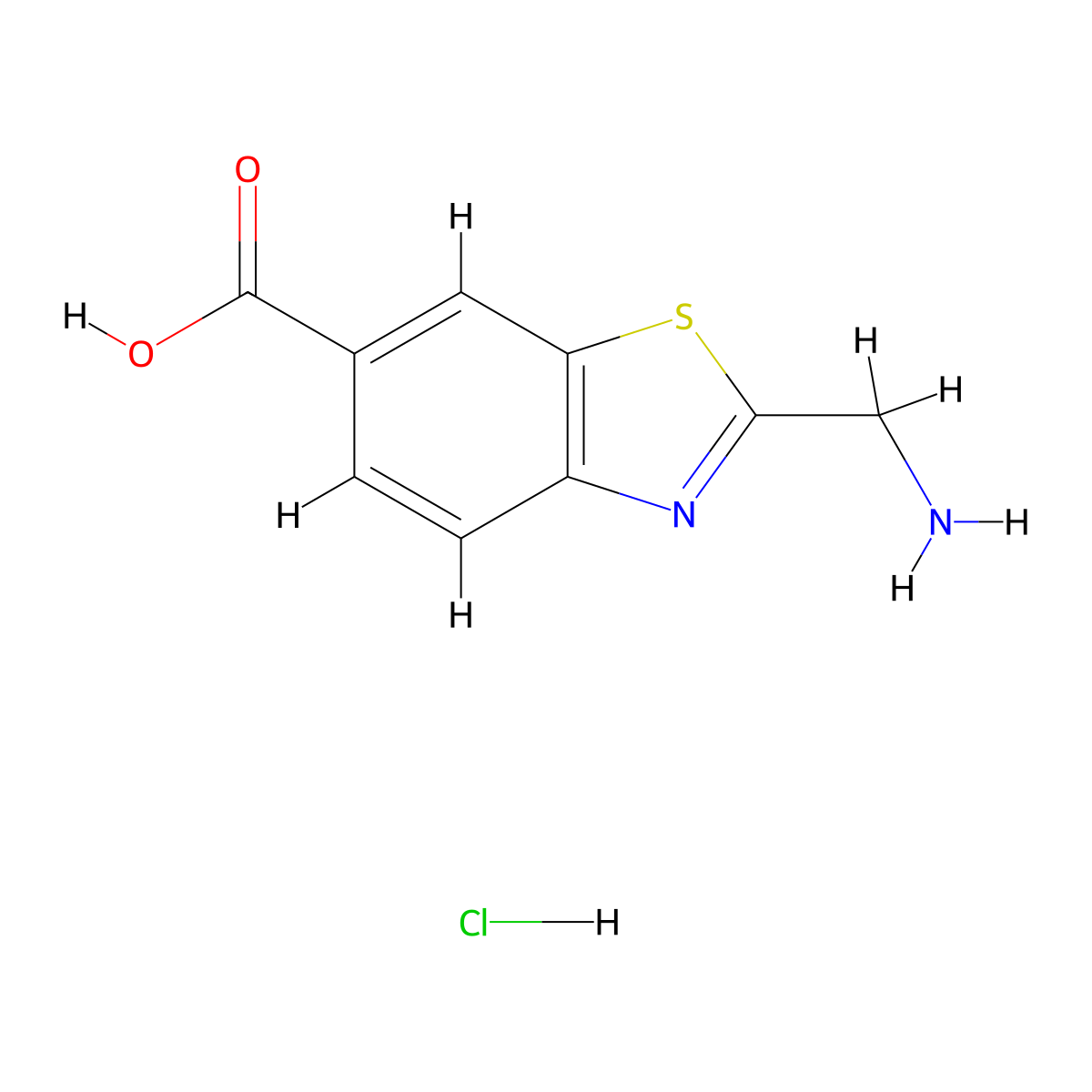 2-(Aminomethyl)-1,3-benzothiazole-6-carboxylic acid hydrochloride molecular structure, CAS 2995274-09-2