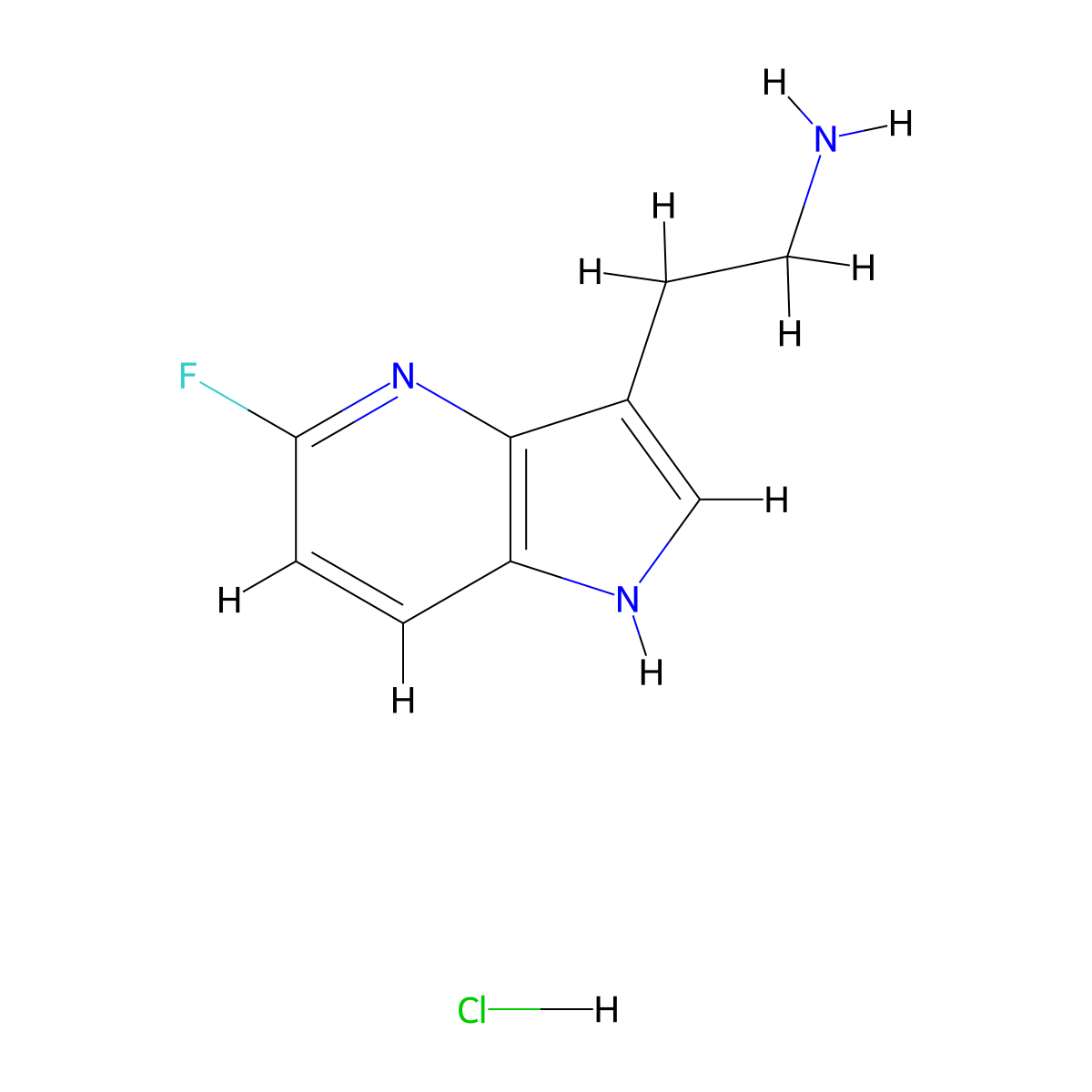 2-{5-fluoro-1H-pyrrolo[3,2-b]pyridin-3-yl}ethan-1-amine hydrochloride molecular structure, CAS 2995274-11-6