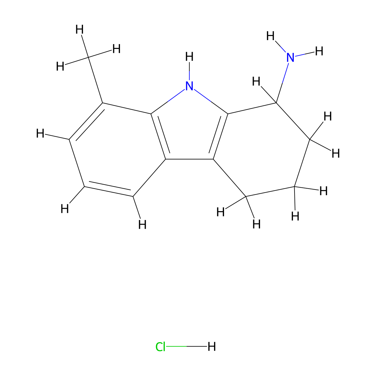 8-methyl-2,3,4,9-tetrahydro-1H-carbazol-1-amine;hydrochloride molecular structure, CAS 2995274-14-9