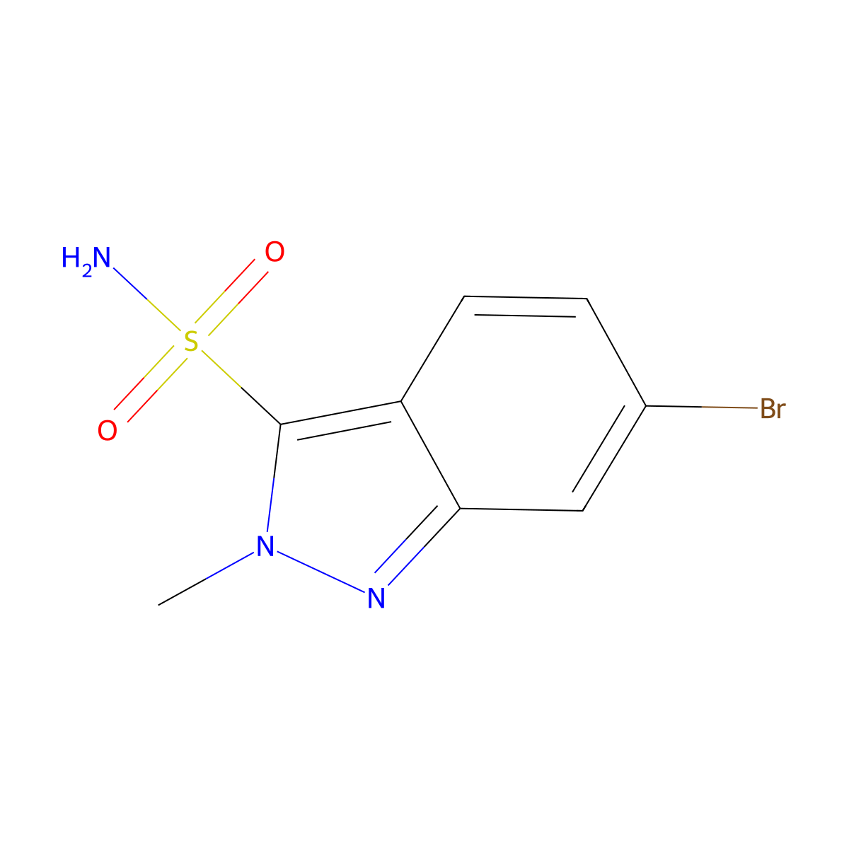 6-bromo-2-methyl-2H-indazole-3-sulfonamide molecular structure, CAS 2995274-25-2