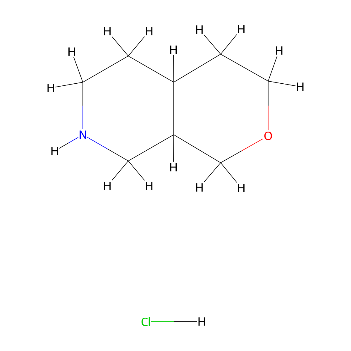 3,4,4a,5,6,7,8,8a-octahydro-1H-pyrano[3,4-c]pyridine;hydrochloride molecular structure, CAS 2995274-29-6