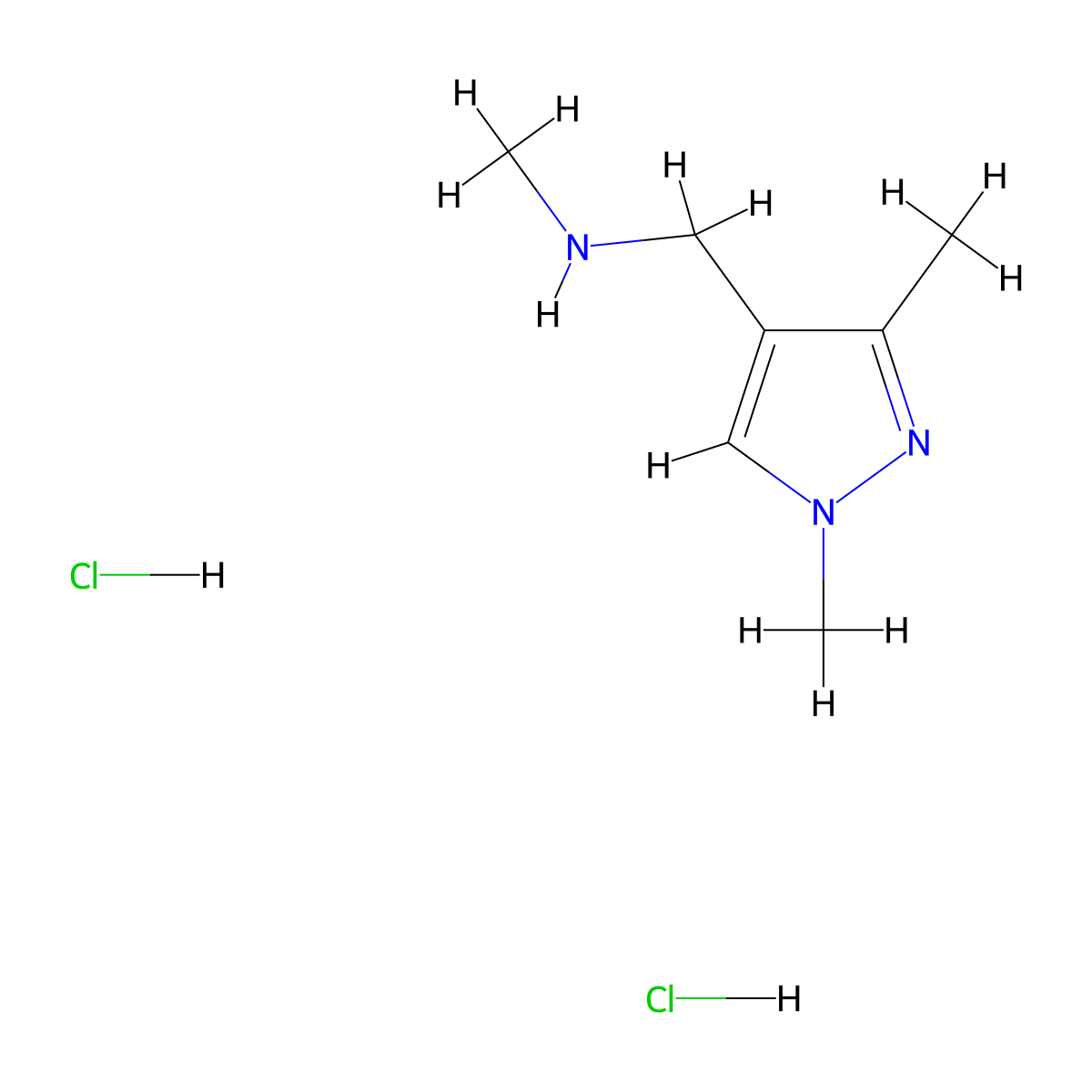 [(1,3-dimethyl-1H-pyrazol-4-yl)methyl](methyl)amine dihydrochloride molecular structure, CAS 2995274-33-2