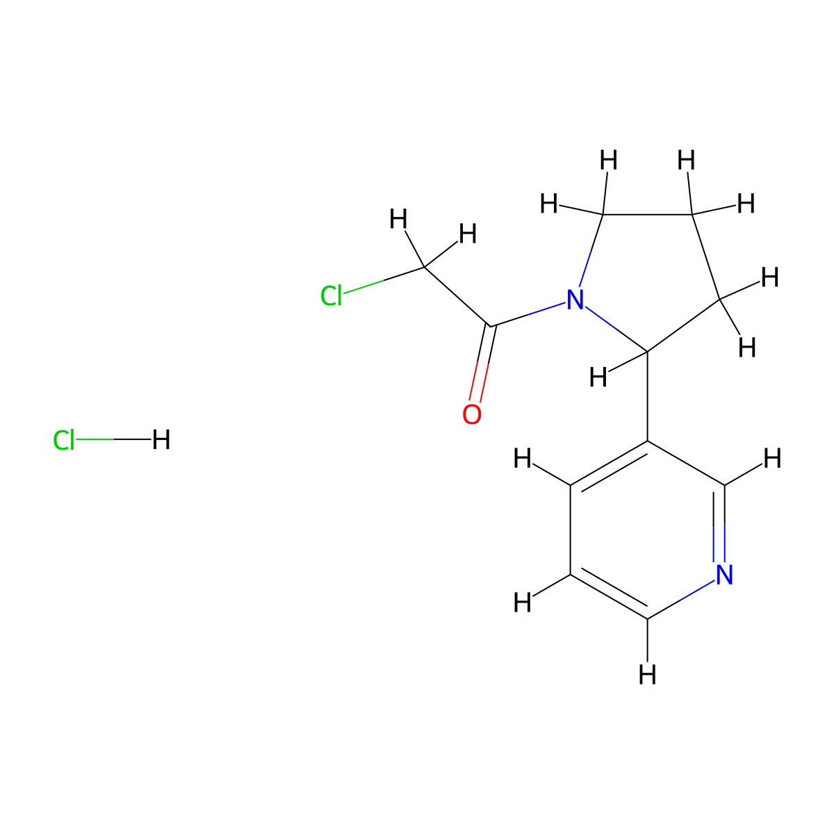 2-Chloro-1-[2-(pyridin-3-yl)pyrrolidin-1-yl]ethan-1-one hydrochloride molecular structure, CAS 2995274-34-3