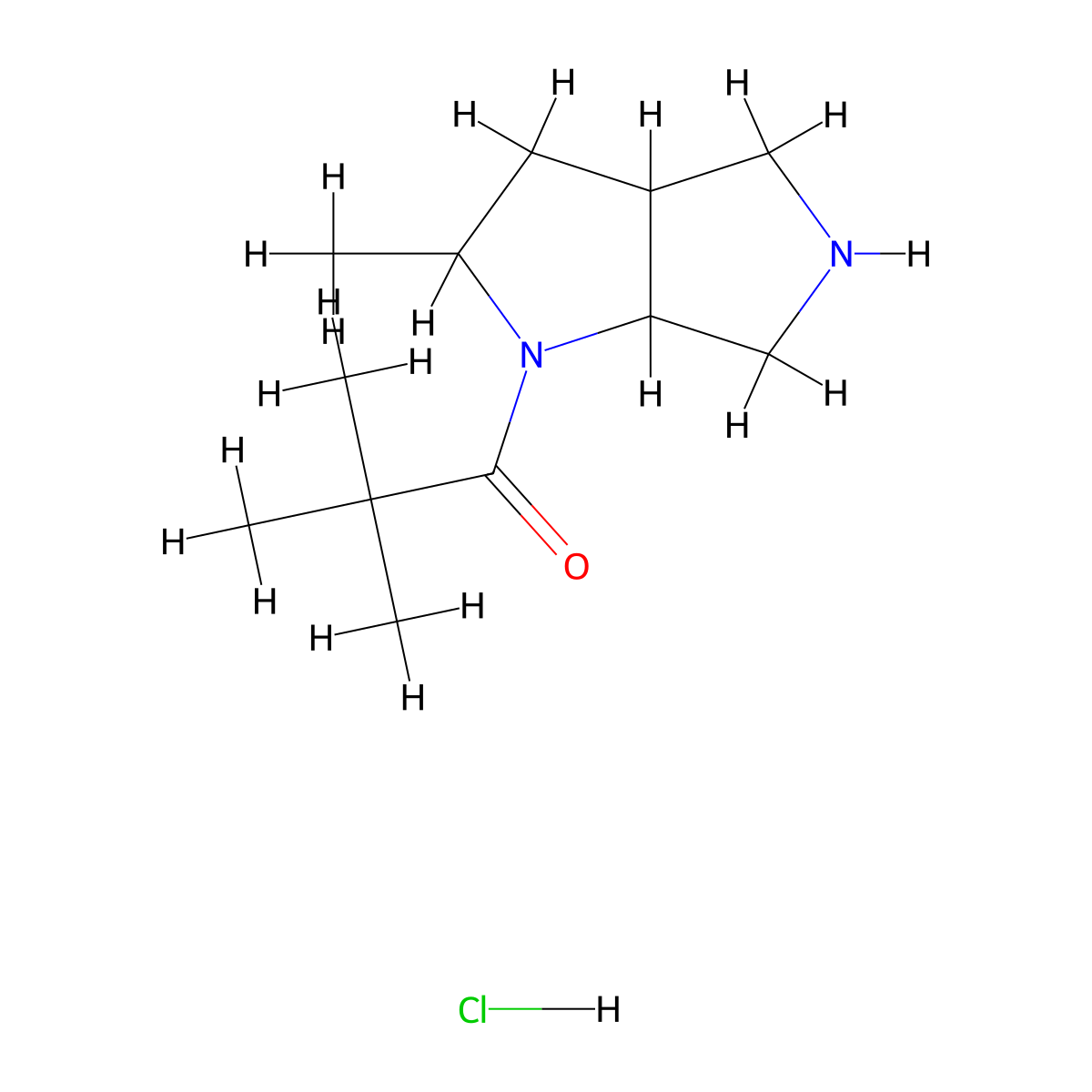 2,2-Dimethyl-1-{2-methyl-octahydropyrrolo[2,3-c]pyrrol-1-yl}propan-1-one hydrochloride molecular structure, CAS 2995274-36-5