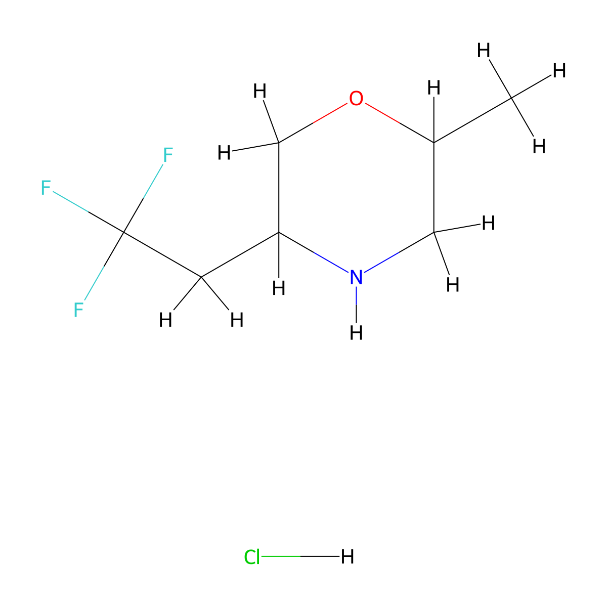 2-Methyl-5-(2,2,2-trifluoroethyl)morpholine hydrochloride molecular structure, CAS 2995274-43-4