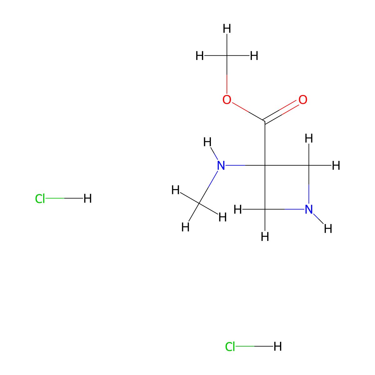 Methyl 3-(methylamino)azetidine-3-carboxylate dihydrochloride molecular structure, CAS 2995274-48-9