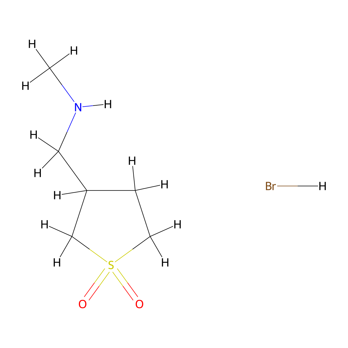 3-[(Methylamino)methyl]-1lambda6-thiolane-1,1-dione hydrobromide molecular structure, CAS 2995274-53-6