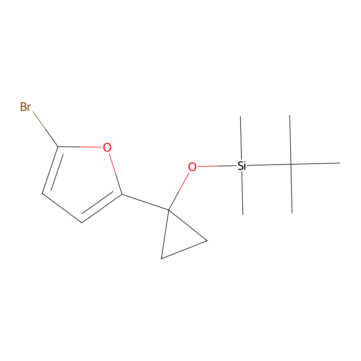 (1-(5-Bromofuran-2-YL)cyclopropoxy)(tert-butyl)dimethylsilane molecular structure, CAS 2995274-58-1