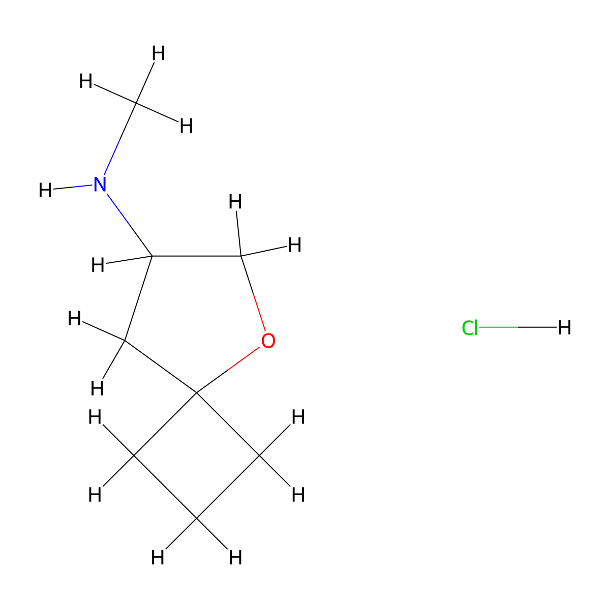 N-methyl-5-oxaspiro[3.4]octan-7-amine hydrochloride molecular structure, CAS 2995274-67-2