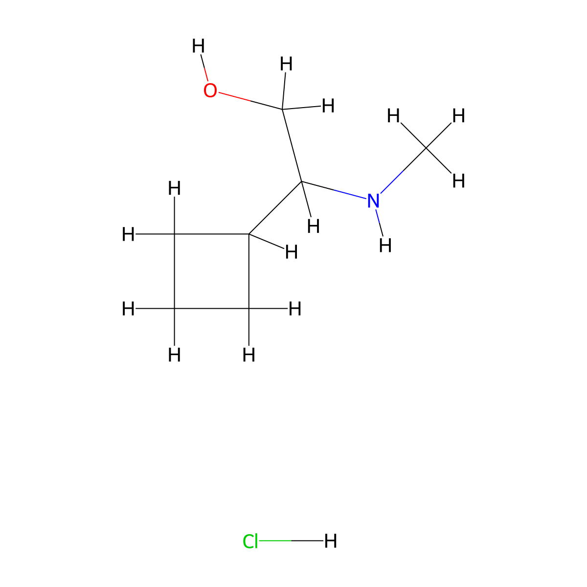 2-Cyclobutyl-2-(methylamino)ethan-1-ol hydrochloride molecular structure, CAS 2995274-71-8