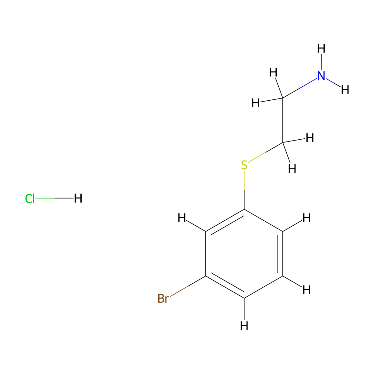 2-[(3-Bromophenyl)sulfanyl]ethan-1-amine hydrochloride molecular structure, CAS 2995274-72-9