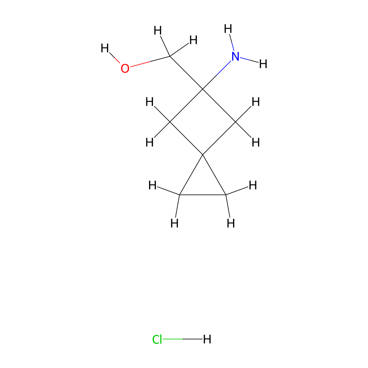 (5-Aminospiro[2.3]hexan-5-yl)methanol;hydrochloride molecular structure, CAS 2995274-87-6