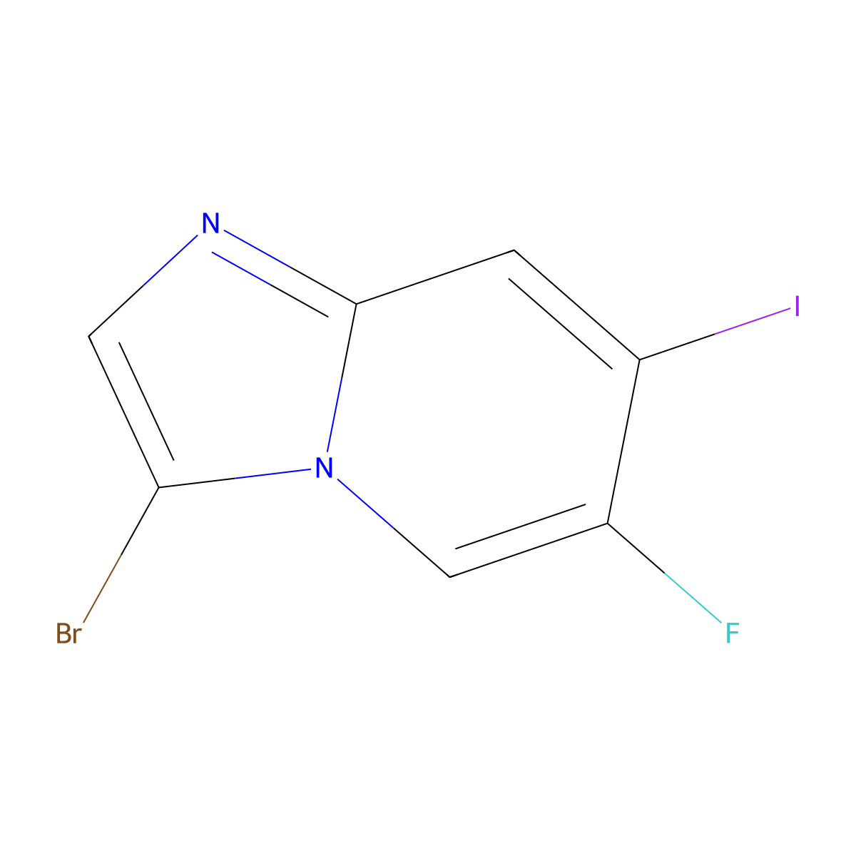 3-Bromo-6-fluoro-7-iodoimidazo[1,2-a]pyridine molecular structure, CAS 2995274-88-7