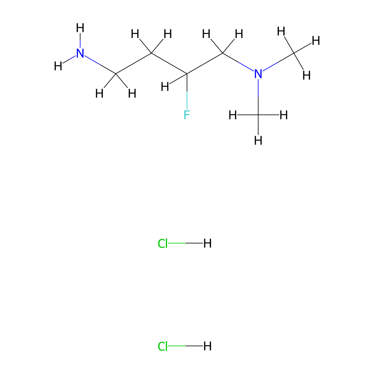 (4-Amino-2-fluorobutyl)dimethylamine dihydrochloride molecular structure, CAS 2995274-91-2
