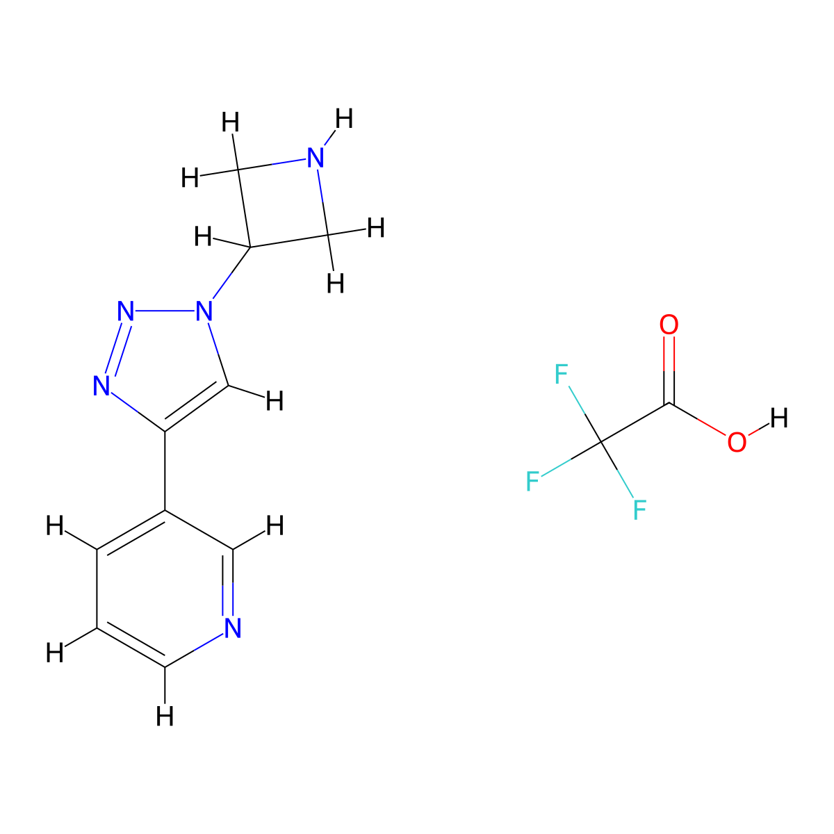 3-[1-(azetidin-3-yl)-1H-1,2,3-triazol-4-yl]pyridine, trifluoroacetic acid molecular structure, CAS 2995274-93-4