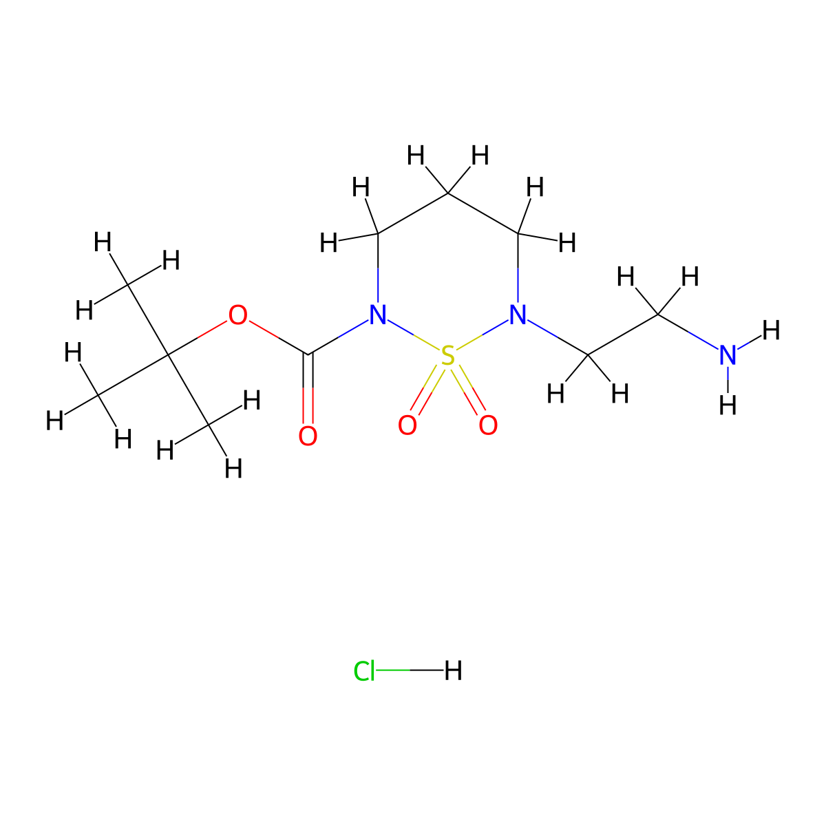 Tert-butyl 6-(2-aminoethyl)-1,1-dioxo-1lambda6,2,6-thiadiazinane-2-carboxylate hydrochloride molecular structure, CAS 2995274-94-5