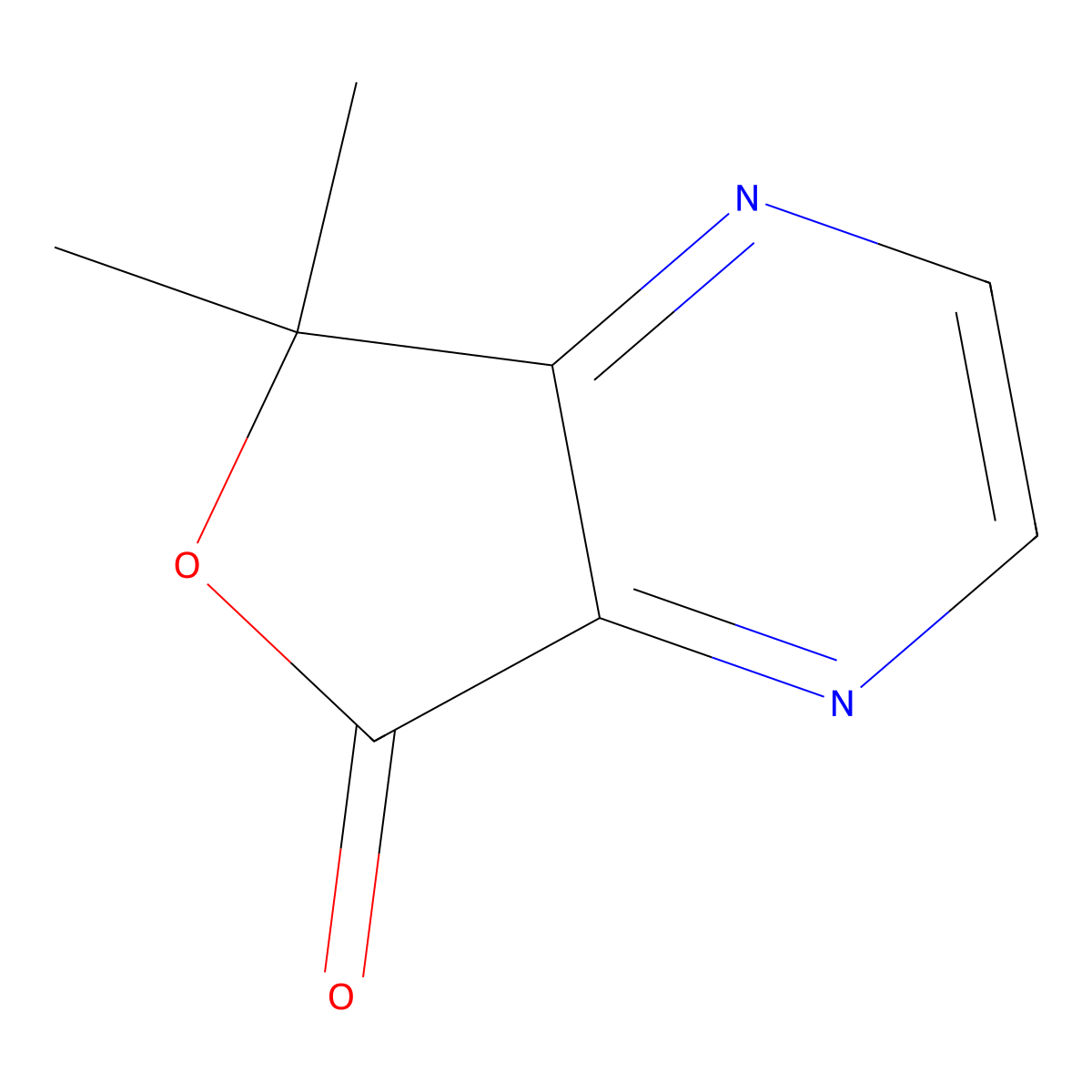 7,7-dimethyl-5H,7H-furo[3,4-b]pyrazin-5-one molecular structure, CAS 2995275-04-0