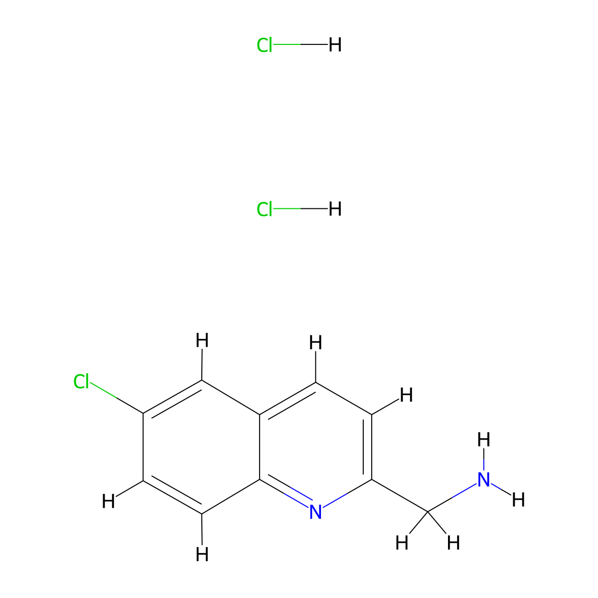1-(6-Chloroquinolin-2-yl)methanamine dihydrochloride molecular structure, CAS 2995275-08-4