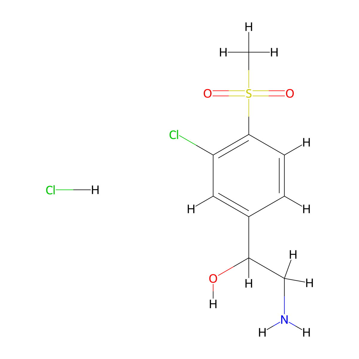 2-Amino-1-(3-chloro-4-methanesulfonylphenyl)ethan-1-ol hydrochloride molecular structure, CAS 2995275-16-4