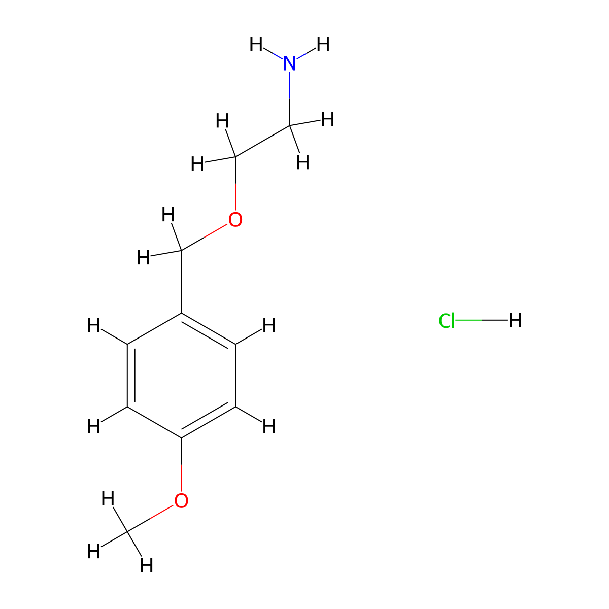 2-[(4-Methoxyphenyl)methoxy]ethan-1-amine hydrochloride molecular structure, CAS 2995275-20-0