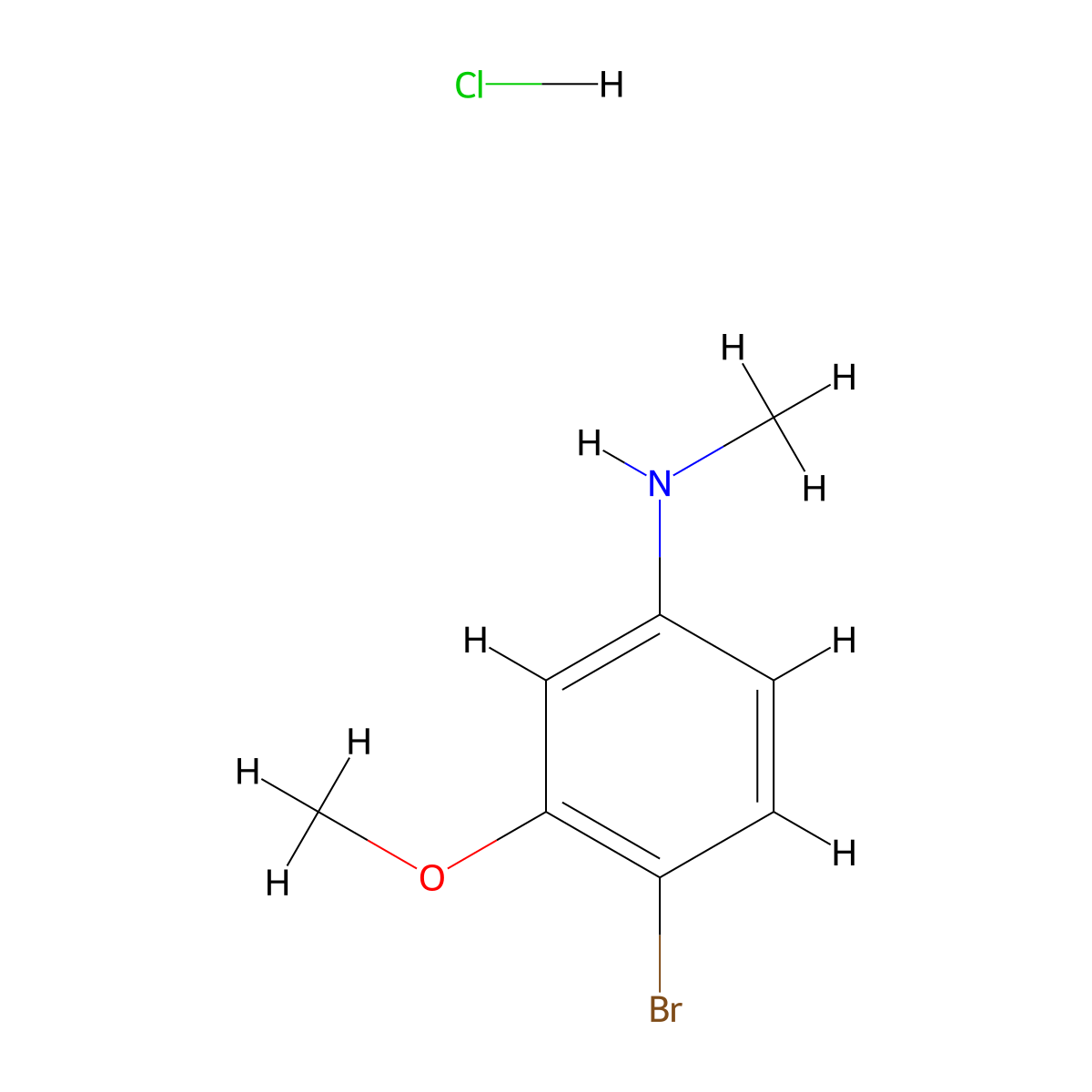 4-bromo-3-methoxy-N-methylaniline hydrochloride molecular structure, CAS 2995275-21-1